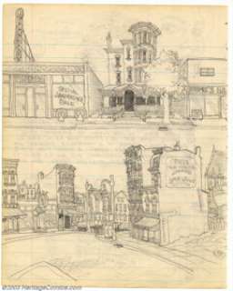 Robert Crumb - Original Sketches, Architecture (undated, 1962?). This two-sided sketchbook page features some very - | Heritage