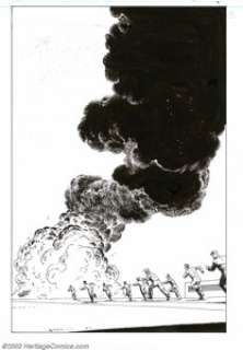 Russ Heath - Original Art for the Rocketeer Movie Adaptation, pages 4 and 7 (1991). Two outstanding pages from - | Heritage