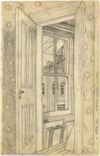 Robert Crumb - Original Sketch "Doorway Leading to Attic" (1961). Beautiful two-sided sketchbook page - | Heritage