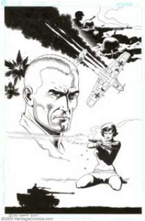 Russ Heath -Original Sgt. Rock Illustration (2001). In 2001, Russ Heath donated this exquisite cover-quality - | Heritage