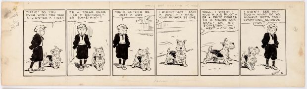 Cap Stubbs and Tippie Original Ink Daily Comic Strip Art Signed and Drawn by Edwina Dumm AM20 | Charles Scott Gallery