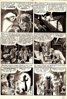 Steve Ditko - Eerie #8 P 7 (Great 1966 Wash Tone All Ditko Large Art Horror Page From the Famous ‘Demon Sword‘ Story!)