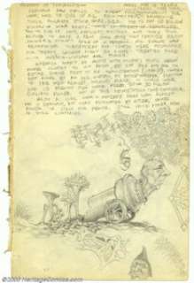 Robert Crumb - Original Sketches, Treaty of Versailles (1961). A brief text piece on the Treaty of Versailles, as - | Heritage