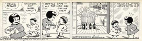 Ernie Bushmiller - Original Comic Strip Art for Nancy Daily, dated 1-11-49 (United Features Syndicate). - | Heritage