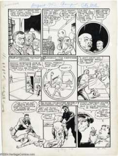 Arthur Cazeneuve - Champ Comics #21, "City Girl" story, pages 2-6 Original Art (Harvey, 1942). The city - | Heritage