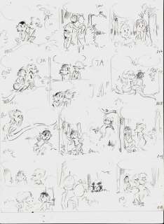 Vandersteen, Willy | Originele tweezijdige pagina met schetsen (8 stroken)  - Suske en Wiske  - De junglebloem  - (1969) | Catawiki