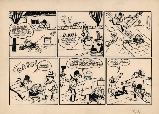 Henryk Jerzy Chmielewski (Papcio Chmiel) | Tytus, Romek i A’Tomek, plansza przedksiążeczkowa, zabawa w wojsko, strona 10 | Galeria Komiksu