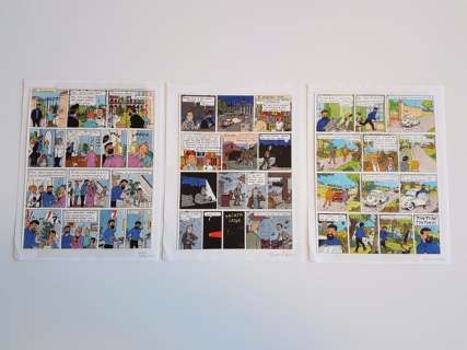 Rodier, Yves - 3 Planches colorisées (p.27 + p.31 + p.37) - Tintin et l’Alph-Art | Catawiki