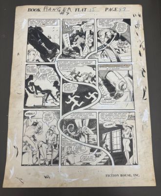 1942 RANGERS COMICS #7 AL WALKER ORIGINAL ART PAGE 47 MANY BONDAGE PANELS
