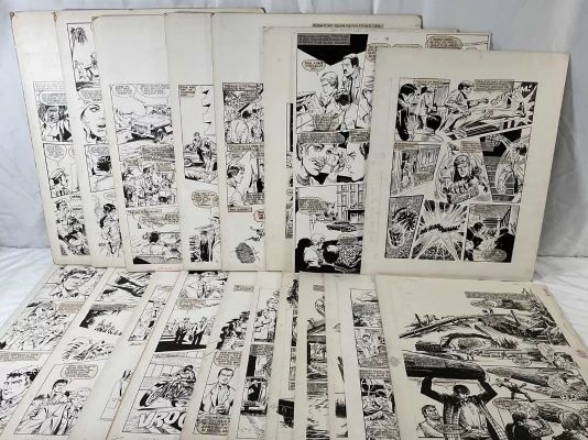 Lot 435 - THE BIONIC MAN - Look-In Magazine 18 pages of original cover art, the crossover comic featuring | Excalibur Auctions