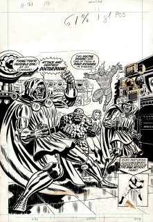 Jim Starlin Al Milgrom Mike Esposito - Mighty World of Marvel #21 Cover (Historic Cover Image Reprinting 1962 Ff #10 Story! 2 Doctor Dooms & the Ff!) 1973