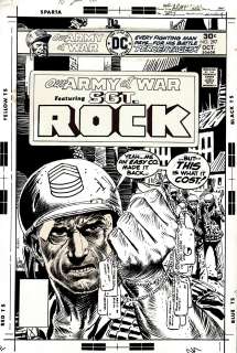 Joe Kubert - Our Army At War #297 Cover (1 of the Best Rock Covers Ever! Sgt Rock & Easy Company Coming Back From Battle with 10 Sets of Dog Tags!) 1976