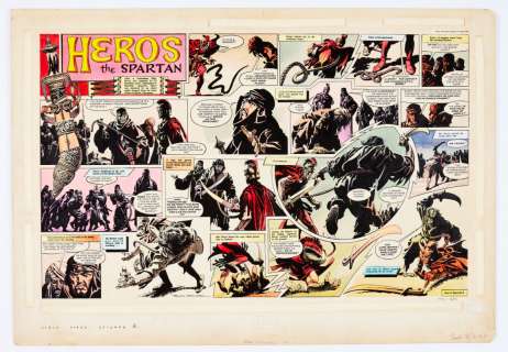 Lot 128 - Heros the Spartan original double-page artwork (1965) painted and…
