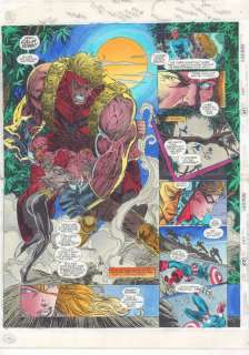 John Kalisz, Mike Deodato Jr., Tom Palmer | Avengers #387 Pgs. 19 & 20 Color Guide Art - Hercules, Giant-Man, And Black Widow Dps - 1995 | Anthony’s Comic Book Art