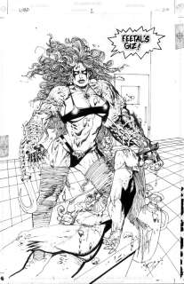 Simon Bisley | LOBO’S BACK #2 PG 20 SPLASH | Black Line Fever