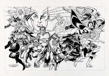 Dave Cockrum Tom Palmer - Ultimate X-Men Hardcover Guide Book Dps Pages 52-53 Also Published For X-Men Card Set (15 X-Men All Here on 2 Large Boards!) 2000