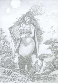 Lot #381 | Aouamri. Illustration originale Quête de l’oiseau | BDEnchères