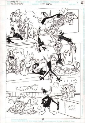 David Alvarez, Mike Decarlo | Looney Tunes #81 P.6 - Daffy Construction Mishaps Montage - 2001 | Anthony’s Comic Book Art