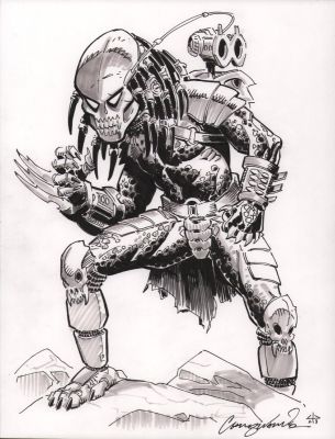 Chris Warner | Predator Full Figure Finished Art - Signed - 2023 | Anthony’s Comic Book Art