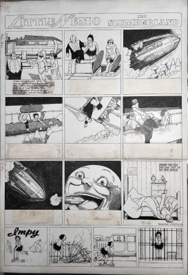 McCay, Winsor Jr - Little Nemo Sunday + Impie Sunday Set 1937. Rocket To Mars. a Beautiful Tribute To Georges Méliès 1902 Science Fiction Film, "A Trip To the Moon" | Cool Lines Art