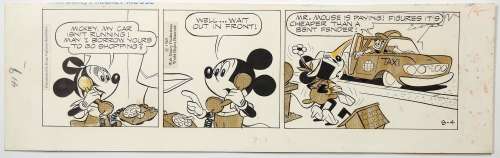 GOTTFREDSON Floyd Mickey Mouse Strip publié en 1969 dans la presse Encre de chine et [...] | Vermot et Associés