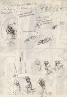 André Franquin (1924-1997) | Gaston Lagaffe - études pour le gag 907, 1989 | Fauve Paris