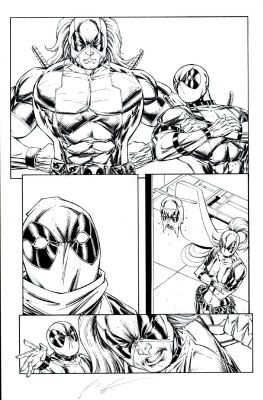Rob Liefeld Adelso Corona | Deadpool Corps #2 P 11 (Deadpool, Lady Deadpool, Kidpool, Zombie Deadpool’s Head, & Championpool!) 2010 | Romitaman