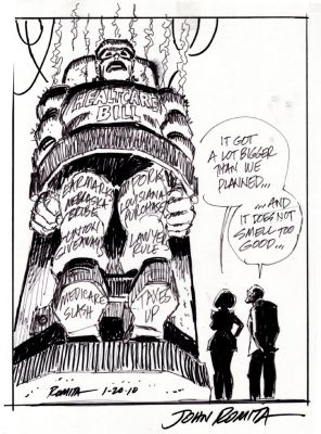 John Romita Sr. | Frankenstein Monster Newspaper Political Ad Pinup!) 2010 | Romitaman