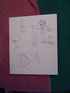 1999 San Diego Sketch Page For Sale -- Gaiman, Mignola, Arnold Drake And More | ComicArtFans Classifieds