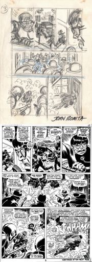 John Romita Sr. | Amazing Spider-Man #115 Story P 3 Prelim & Full Size Art Print Also (Hammerhead Battles Dr. Octopus!) 1972 | Romitaman