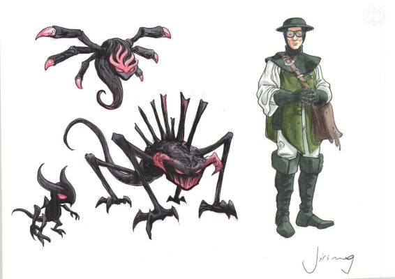 Jeremy | Illustration couleur des chimères de Nocivus et médecin de Valestiel, personnages de VESPER par JEREMY | Galerie Napoléon