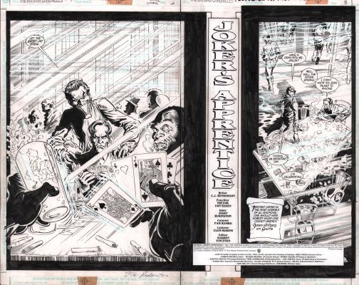 Joe Rubinstein, Trevor Von Eeden | Batman Chronicles: Joker’s Apprentice Pgs.2&3 Dps - Joker Title Splash Dps - Signed - 1999 | Anthony’s Comic Book Art