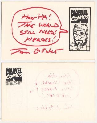 Tom Defalco | 1980S Marvel Comics Postcard, Autographed | Catskill Comics
