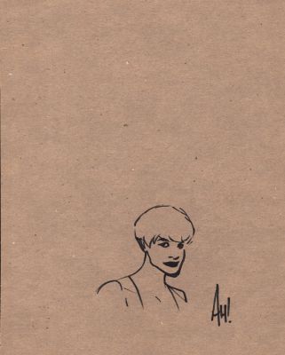 Adam Hughes | 1993 Sketch Book 11 X 14 Inch Cardboard Cover Female Drawing Character Designs, with Photo of Adam Hughes Signing Actual Artwork! | Romitaman