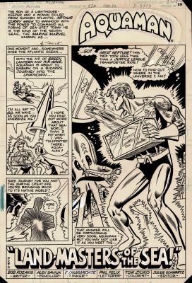 Alex Saviuk, Frank Chiarmonte | Action Comics #528 P 1 Splash (Huge Aquaman! Green Lantern & Airwave in Side Panels) 1981 | Romitaman