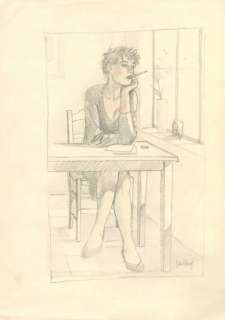 Juillard. Illusration originale Le Cahier bleu | BDEnchères