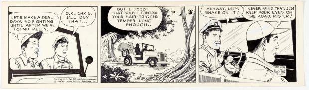 Sam Leff Davy Jones Orig Ink Daily Newspaper Comic Strip Art Signed 1966 CD03 | Charles Scott Gallery