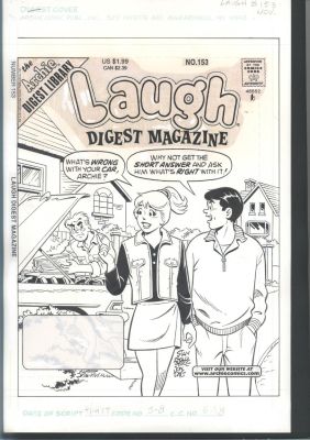 Stan Goldberg | Goldberg Cover - Betty And Reggie Ridicule Archie Over the Condition of His Car Issue Laugh Digest Magazine # 153 Page Cover | Koch Comic Art
