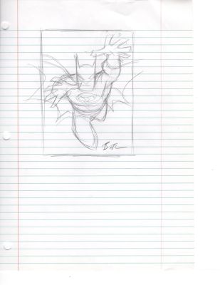 Batman sketch by Bruce Timm (lined paper) | DiTullio Art Collective