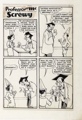 Guardineer, Fred - Star Comics #6 Single Page, "Professor McScrewy" Chesler, 1937 | Cool Lines Art