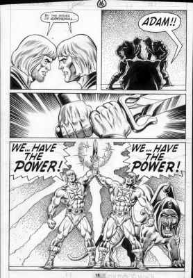 Ron Wilson | Wilson, Ron - He-Man, Masters of the Universe #13 Splashy Pg 16 "We Have the Power!" He-Man Double-Power-Up | Cool Lines Art
