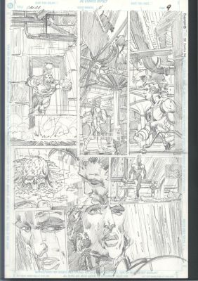 Mike Nasser | Mike Nasser (Netzer) (Or Possibly Tom Grindberg) Penciled Omac Page 9 - Kirby’s Omac in Every Panel - Unpublished Pencils Issue Omac # 4 Page 9 | Koch Comic Art
