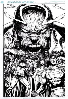 Jorge Lucas - Dc K.O. #1 Cover (Massive Image with 24 Dc Universe Heroes!) !
