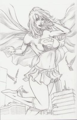 Unknown Artist? | Supergirl Pencil Art Commission - Unknown Artist | Anthony’s Comic Book Art