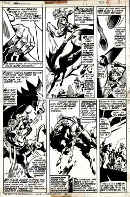 Dan Adkins, Gene Colan | Amazing Adventures #26 P 6 (Killraven Throughout Battle Flying Horse Dragon with M’shulla, Old Skull, & Carmilla Frost!) 1974 | Romitaman