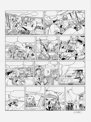 Durand Matthieu | Planche originale 44 et son crayonné Une aventure classique de TANGUY et LAVERDURE TOME 1 Menace sur mirage F1 | Galerie Napoléon