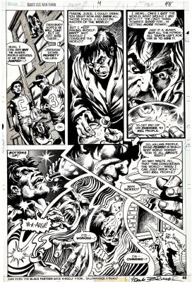 Frank Brunner | Brunner, Frank - Giant-Size Man-Thing #4 Pg 5, First Howard Duck Solo Story, Pre-#1, Garko Man-Frog Birth 1975 | Cool Lines Art