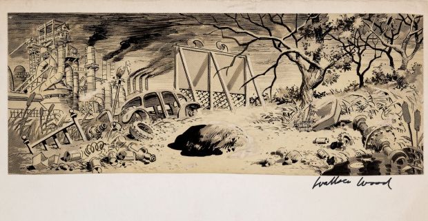 Wally Wood | Mad Magazine #25 P 42 Illustration (Stunning Art Drawn on Duo-Tone Board) 1955 | Romitaman