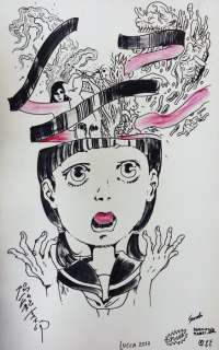 Shintaro Kago - ink on wood-pulp board panel "Brainwash" 70 x 100 cm | Catawiki
