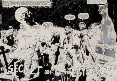 Bernie Wrightson signed original art "The Secret of the Egyptian Cat" from House of Mystery #186. | Profiles in History